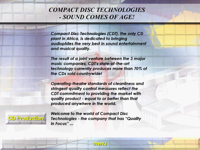 Compact Disc Technologies - sound comes of age!