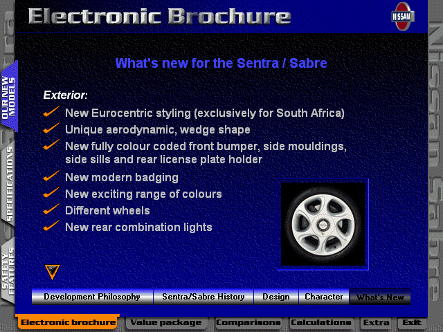 What's new for the Sentra / Sabre
