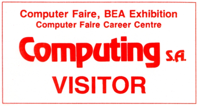 Computer Faire & BEXA visitor's sticker
