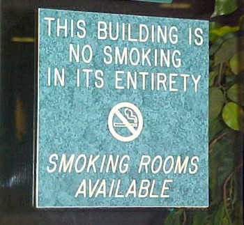 No smoking anywhere, except...